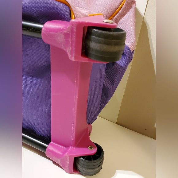90s BARBIE purple and pink rolling travel tote bag book bag dance bag - Picture 6 of 16